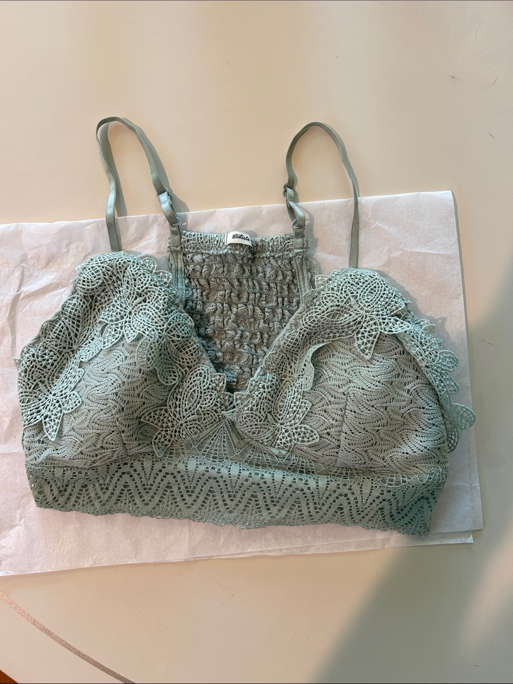 Sage Lace Crochet Bralette